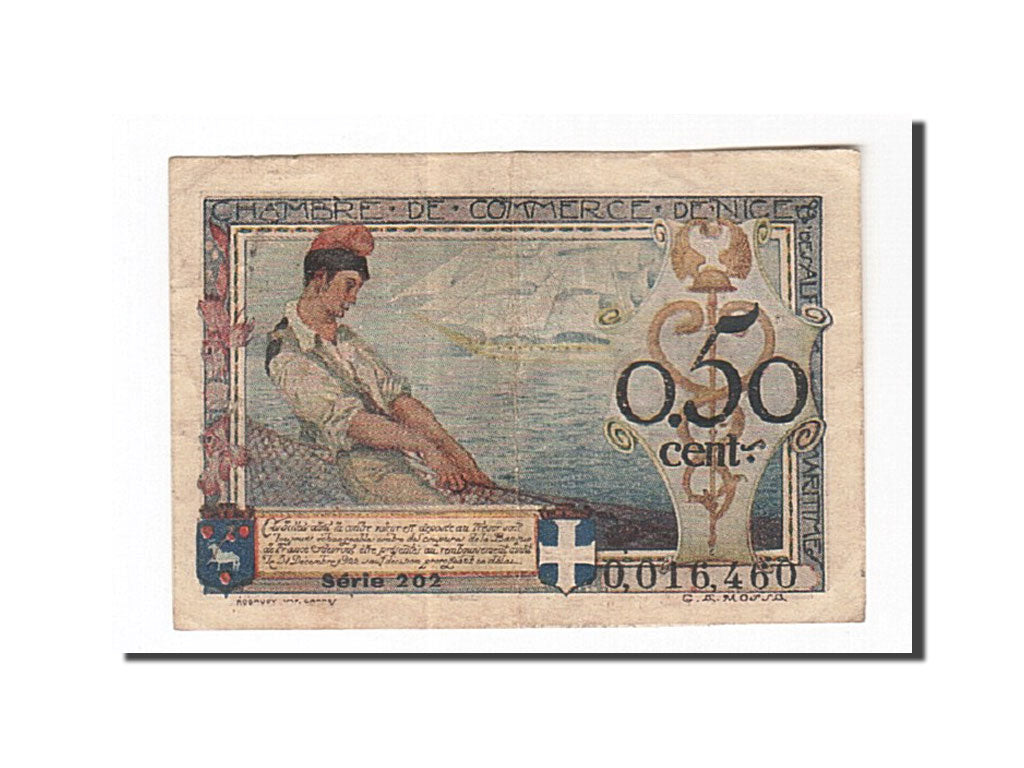 Francia, Nice, 50 Centimes, 1920, BB, Pirot:91-9