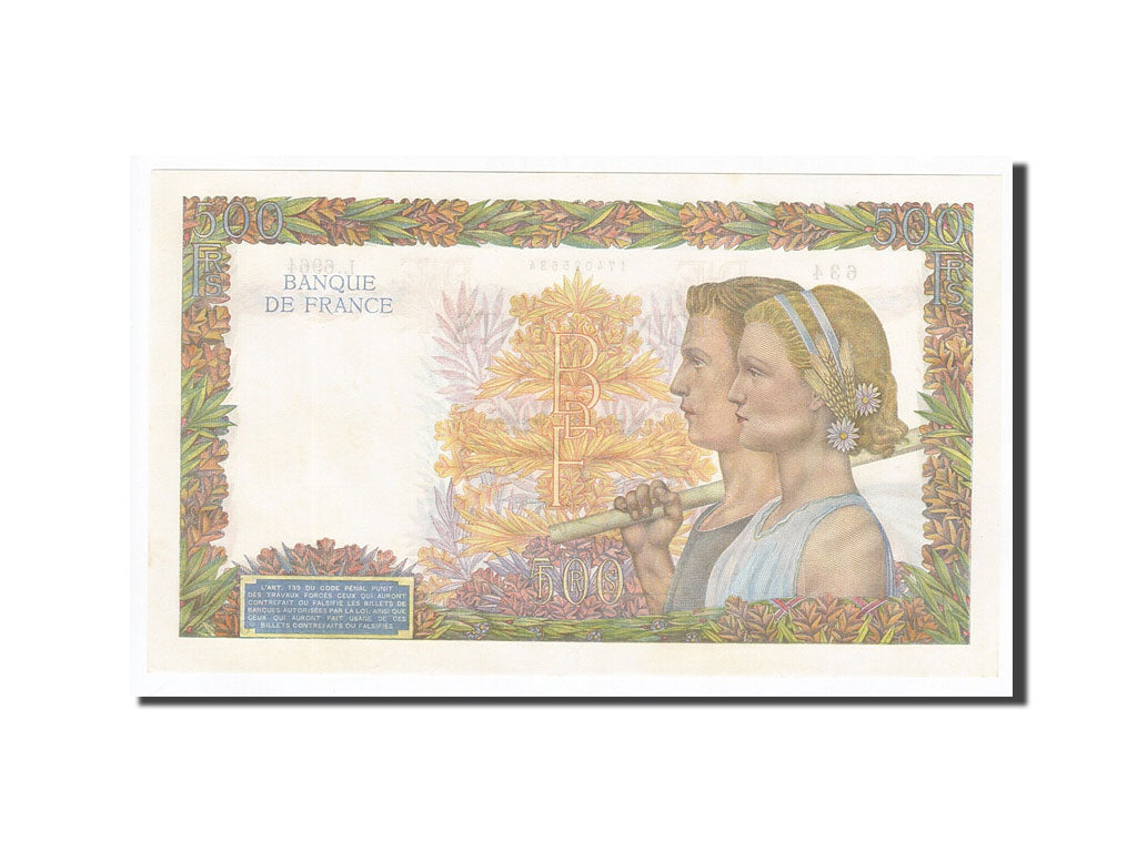 France, 500 Francs type La Paix, 1942-10-01, UNC(65-70), Fayette:32.41, KM:95b