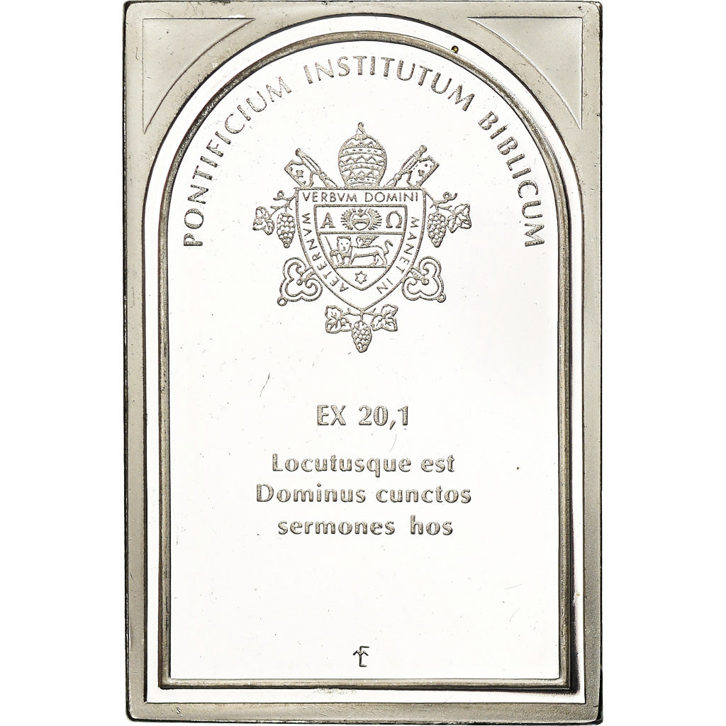 Vaticano, medalla, Institut Biblique Pontifical, Exodus 20:1, Religions &