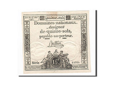 Banknote, France, 15 Sols, 1793, Buttin, 1793-05-23, AU(50-53), KM:A69b