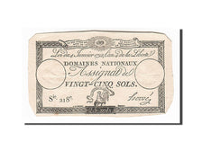 Billete, Francia, 25 Sols, 1792, Hervé, 1792-01-04, MBC+, KM:A55, Lafaurie:150