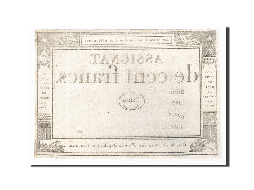 Banknote, France, 100 Francs, 1795, Emery, 1795-01-07, EF(40-45), KM:A78