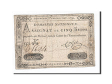 Francia, 5 Livres, 1791, Corset, KM:A50, 1791-11-01, MB, Lafaurie:145