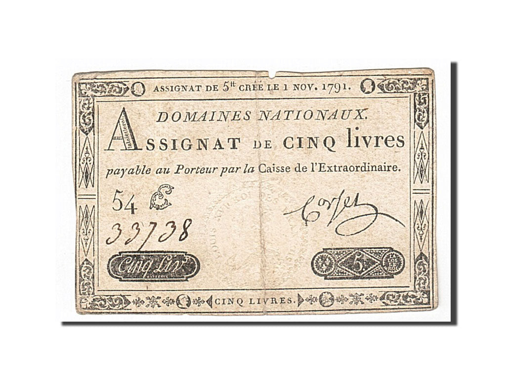 France, 5 Livres, 1791, 1791-11-01, Corset, KM:A50, TB+, Lafaurie:145