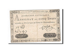 Francia, 5 Livres, 1792, Corset, KM:A60, 1792-06-27, MBC, Lafaurie:155