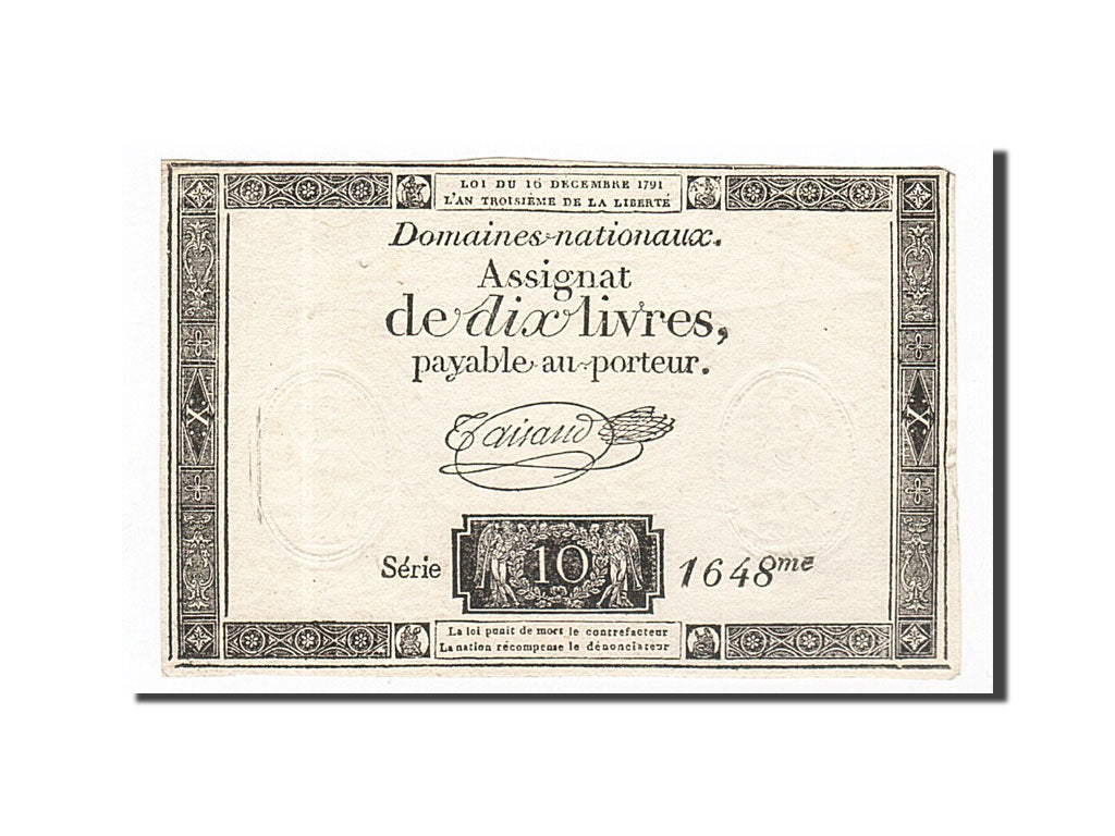 France, 10 Livres, 1791, Corset, KM:A51, 1791-12-16, VF(20-25), Lafaurie:146