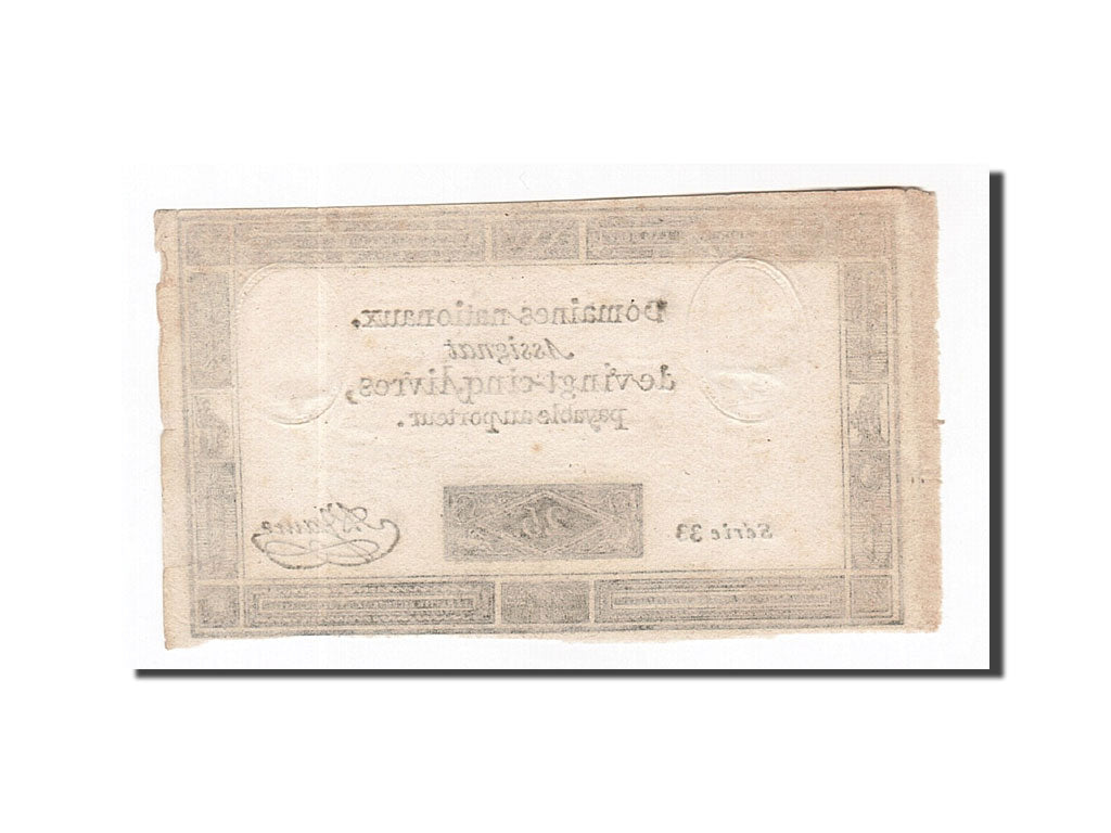France, 25 Livres, FAUX, A.Jame, KM:A71, 1793-06-06, AU(50-53), Lafaurie:168