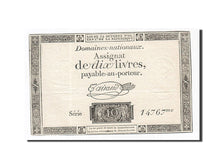 Banknote, France, 10 Livres, 1792, Taisaud, 1792-10-24, AU(55-58), KM:A66b