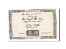 Banknot, Francja, 10 Livres, 1792, Taisaud, 1792-10-24, AU(55-58), KM:A66b