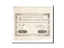 Geldschein, Frankreich, 5 Livres, 1791, Corset, 1791-09-28, VZ+, KM:A49