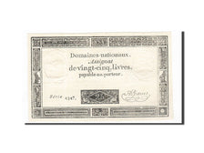 Banknote, France, 25 Livres, 1793, 1793-06-06, AU(55-58), KM:A71, Lafaurie:168