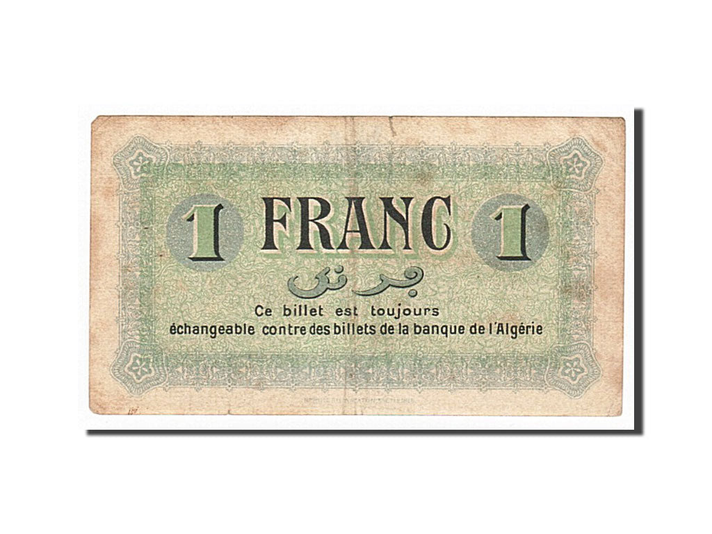 Algeria, Constantine, 1 Franc, 1915-05-01, EF(40-45), Pirot 140-2