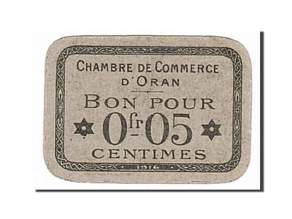 Banknote, Algeria, 5 Centimes, 1916, AU(55-58)