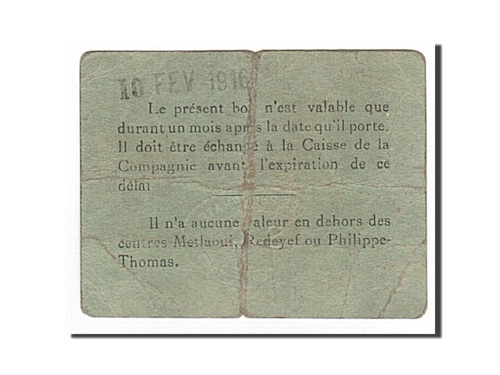 Algeria, Compagnie de Gafsa, 1 Franc, 1916-02-10, VF(30-35), Pirot 3
