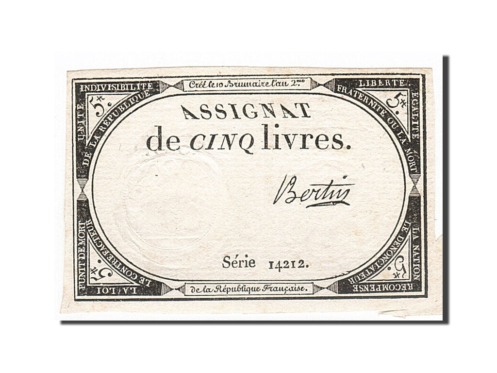Francia, 5 Livres, Bertin, KM:A76, 1793-10-31, EBC, Lafaurie:171