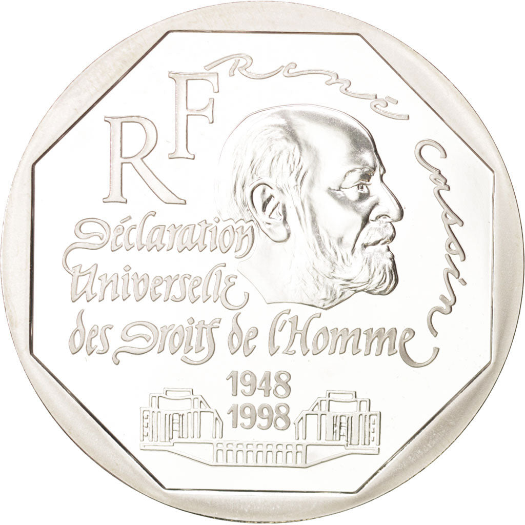 France, 100 Francs René Cassin, 1998, Paris, MS(65-70), Silver, KM:1397