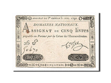 Frankreich, 5 Livres, Corset, KM:A61, 1792-07-31, SS+, Lafaurie:156