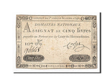 Francia, 5 Livres, Corset, KM:A57, 1792-04-30, BC+, Lafaurie:152