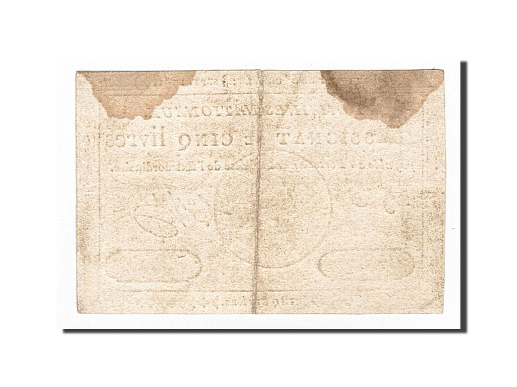 Billete, Francia, 5 Livres, 1791, Corset, 1791-09-28, BC+, KM:A49, Lafaurie:144