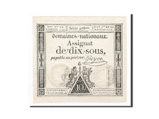 Geldschein, Frankreich, 10 Sous, 1792, Guyon, 1792-10-24, UNZ, KM:A64a