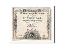 Banknote, France, 15 Sols, 1792, Buttin, 1792-01-04, VF(30-35), KM:A54