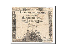 France, 15 Sols, Buttin, KM:A54, 1792-01-04, VF(20-25), Lafaurie:149