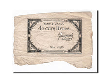 Banconote, Francia, 5 Livres, 1793, Gourgaud, 1793-10-31, MB+, KM:A76