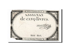 Biljet, Frankrijk, 5 Livres, 1793, Martin, 1793-10-31, TTB, KM:A76, Lafaurie:171