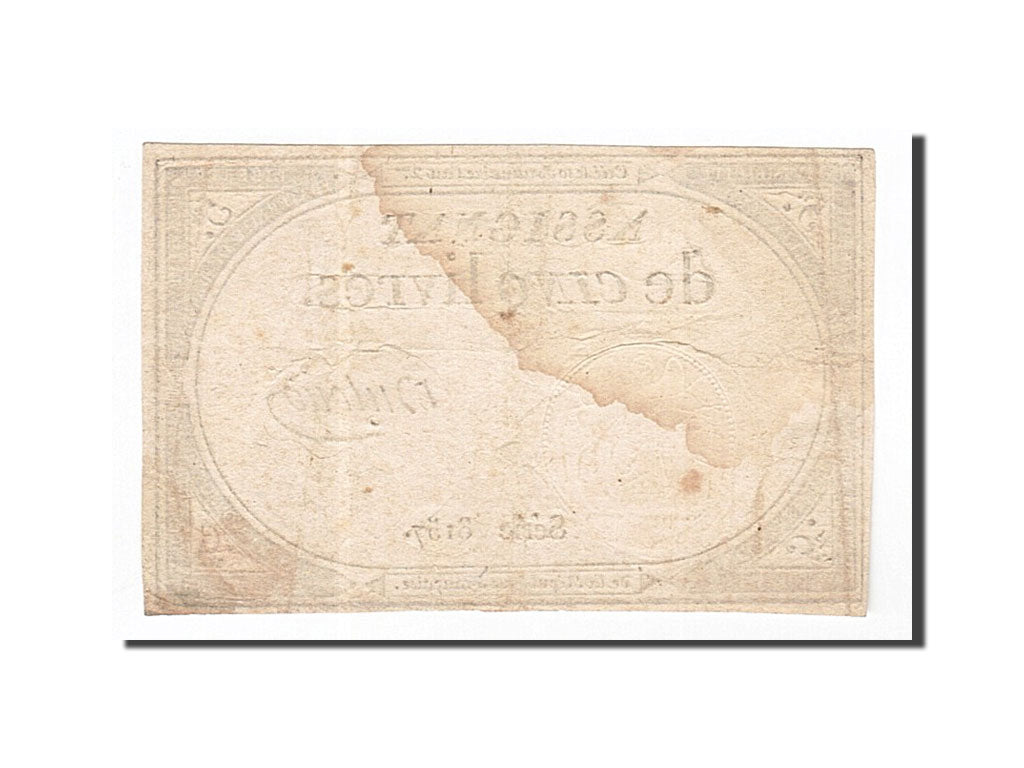 Banknote, France, 5 Livres, 1793, Dutour, 1793-10-31, VF(30-35), KM:A76