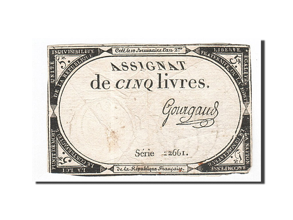 Francia, 5 Livres, 1793, Gourgaud, KM:A76, 1793-10-31, MB, Lafaurie:171