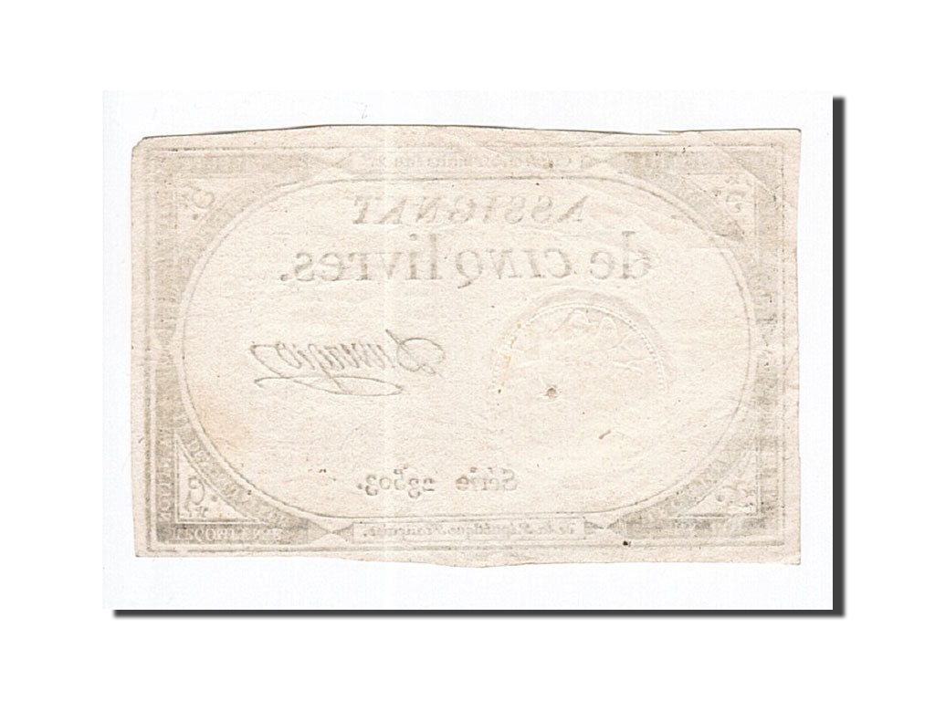 France, 5 Livres, 1793, Duverger, KM:A76, 1793-10-31, AU(50-53), Lafaurie:171