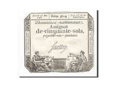 Geldschein, Frankreich, 50 Sols, 1793, Saussay, 1793-05-23, VZ, KM:A70b