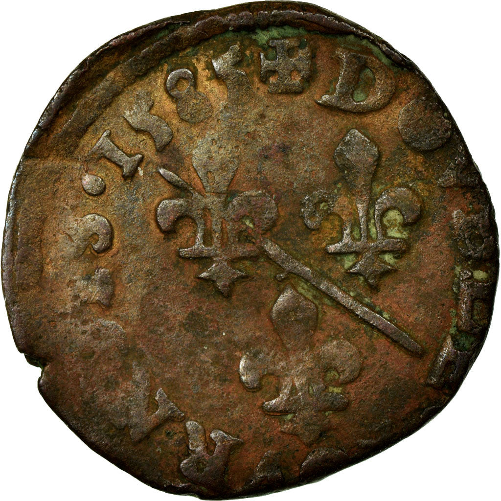 Münze, Frankreich, DOMBES, Double Tournois, 1585, S, Kupfer, Boudeau:1065