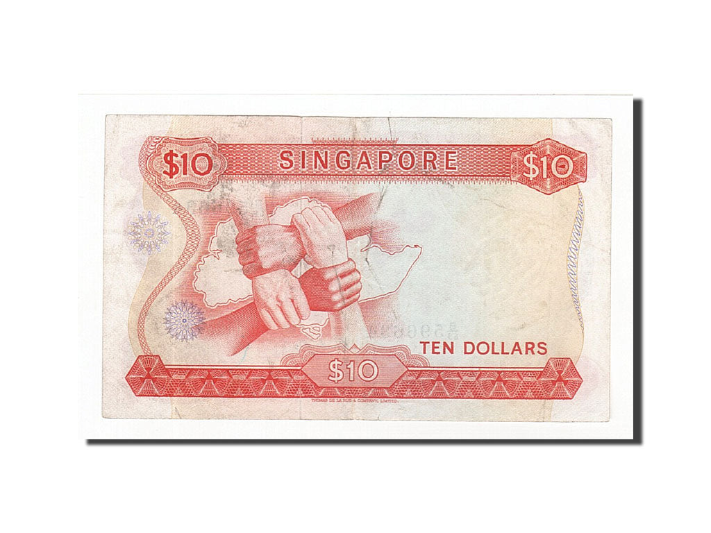 Singapore, 10 Dollars, 1967-73, KM:3d, EF(40-45)