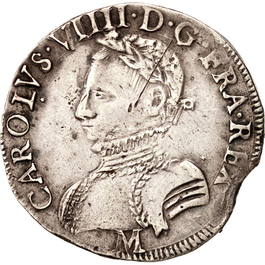 France, Charles IX, Teston, 1569, Toulouse, EF(40-45), Silver, Sombart:4602