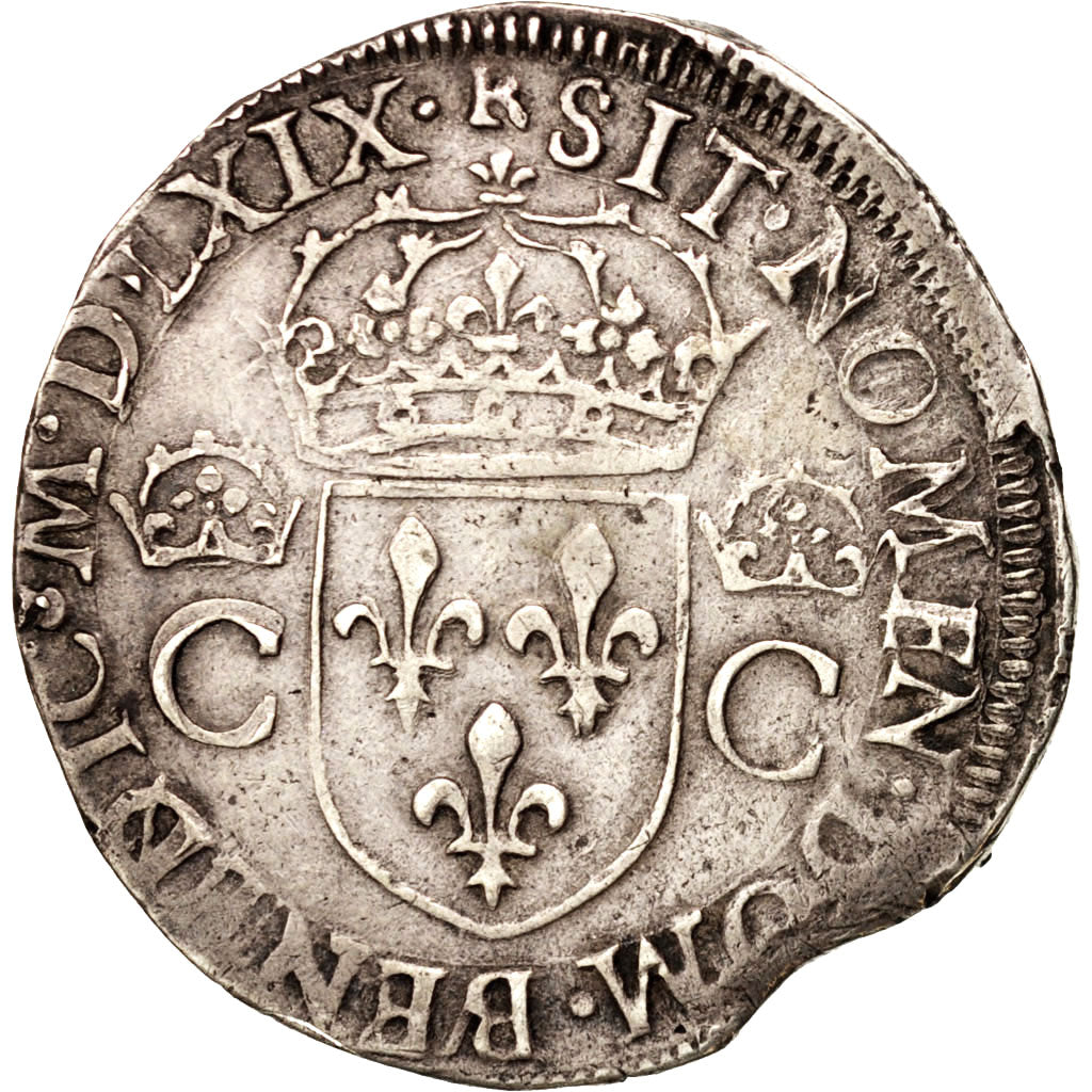France, Charles IX, Teston, 1569, Toulouse, EF(40-45), Silver, Sombart:4602