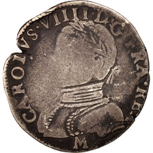 France, Charles IX, Demi Teston, 1570, Toulouse, F(12-15), Silver, Sombart:4604