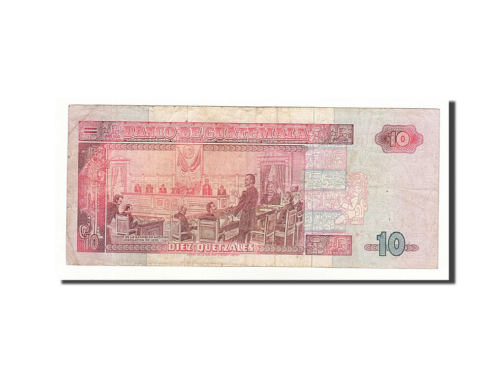 Billete, 10 Quetzales, 1994-1995, Guatemala, KM:91, 1994-6-29, MBC
