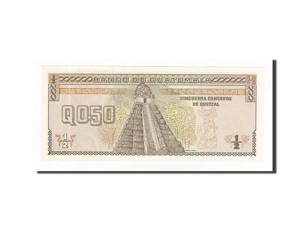 Geldschein, Guatemala, 1/2 Quetzal, 1989-1990, 1989-01-04, KM:72a, UNZ
