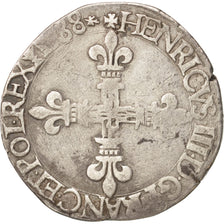 Francia, 1/4 Ecu, 1588, La Rochelle, MB+, Argento, Sombart:4662