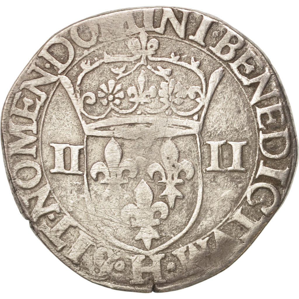 Francia, 1/4 Ecu, 1588, La Rochelle, MB+, Argento, Sombart:4662