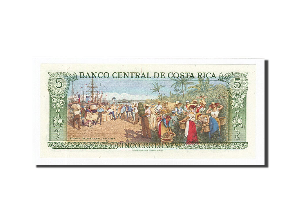 Banknote, Costa Rica, 5 Colones, 1968-1972, 1985-10-02, KM:236d, UNC(65-70)
