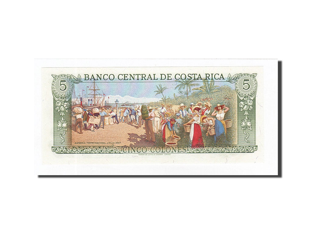 Banknote, Costa Rica, 5 Colones, 1968-1972, 1989-10-04, KM:236d, UNC(65-70)