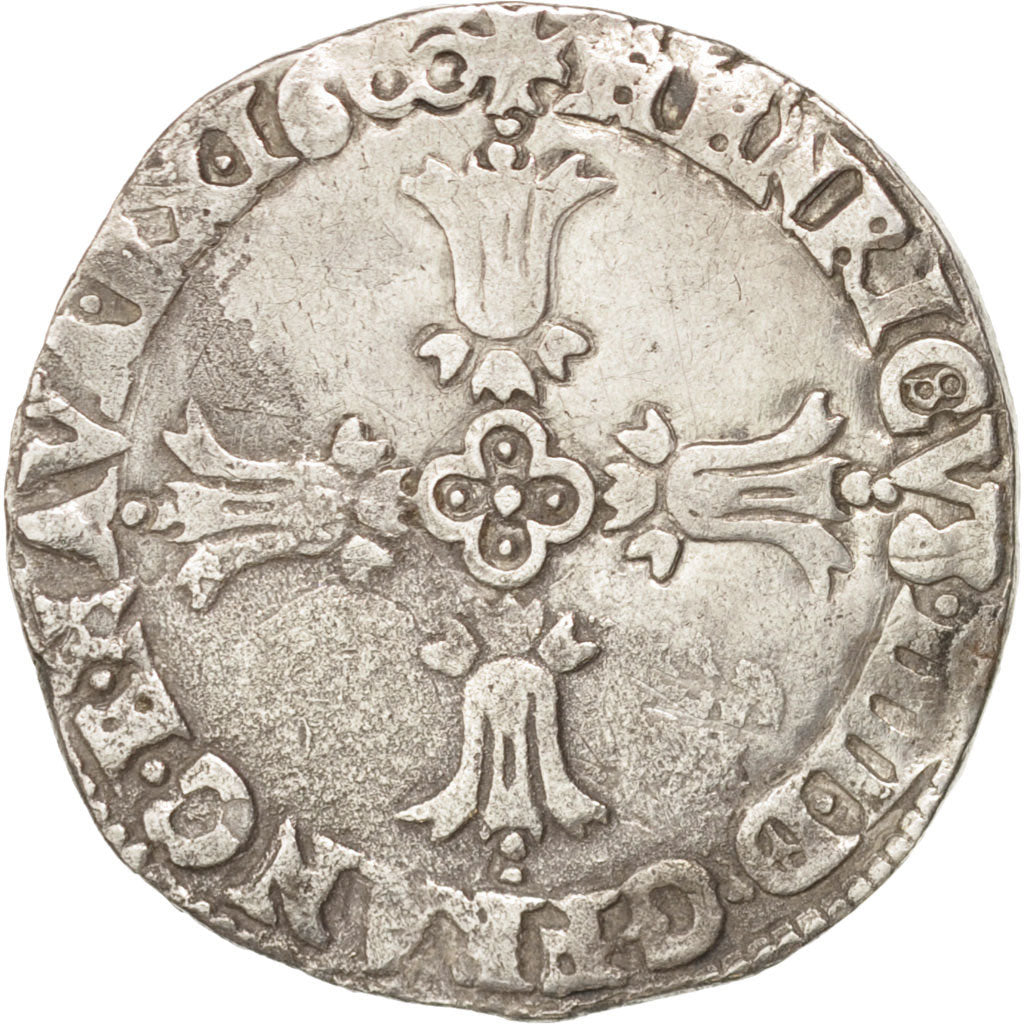 France, Henri IV, 1/4 Ecu, 1600, Bayonne, VF(30-35), Silver, Sombart:4686