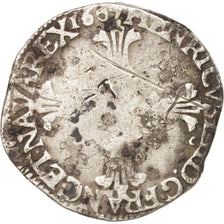 Frankreich, Henri IV, 1/4 Ecu, 1607, Rennes, F(12-15), Silver, Sombart:4686