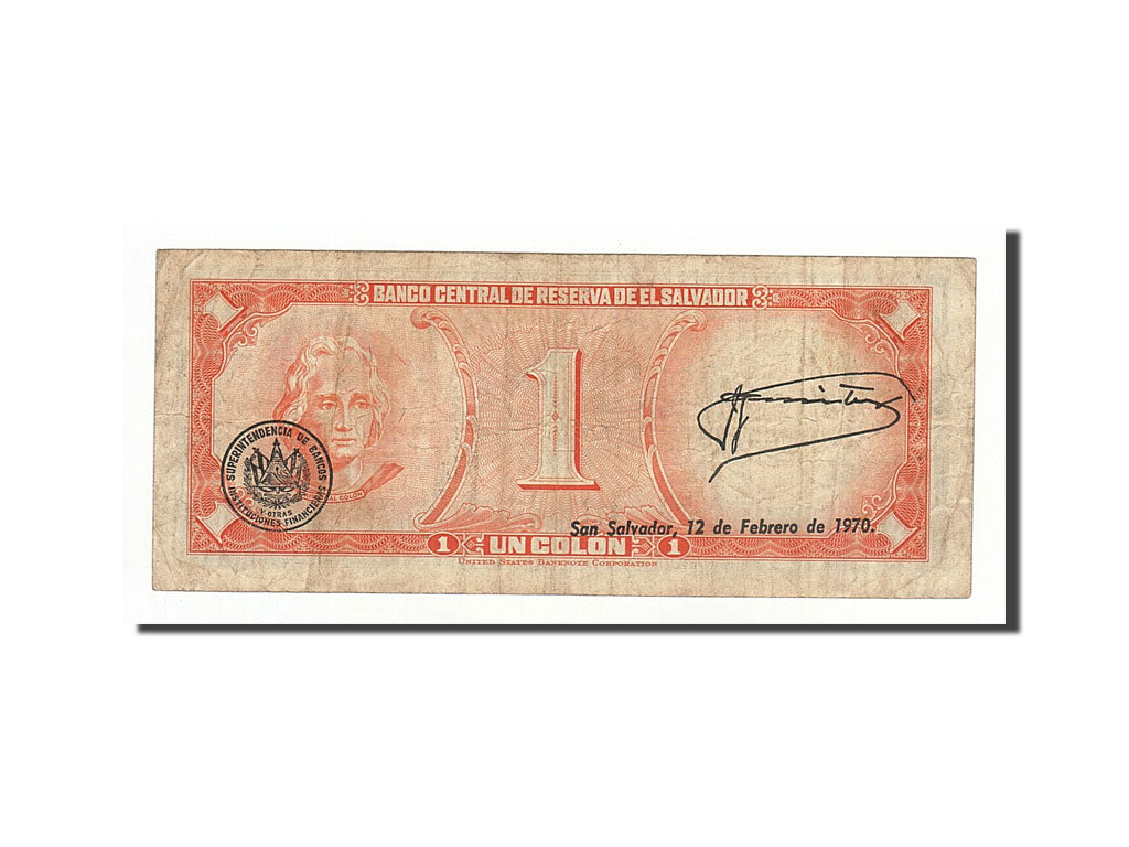 El Salvador, 1 Colon, 1968-8-13, KM:110a, VF(30-35)