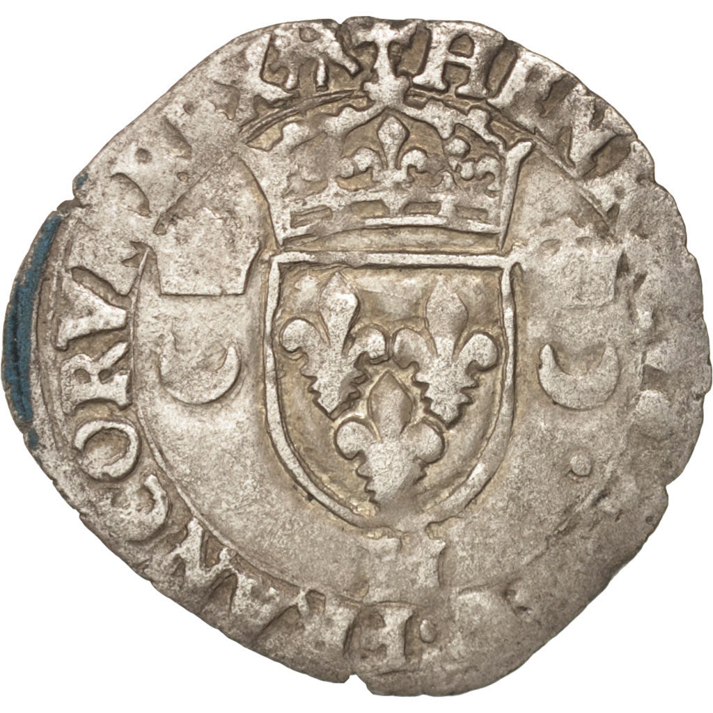 France, Douzain aux croissants, 1552, La Rochelle, VF(20-25), Billon,Sombart4380