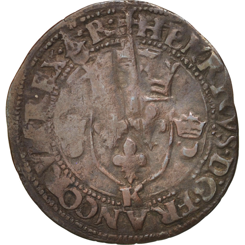 France, Douzain aux croissants, 1552, Bordeaux, VF(20-25), Billon, Sombart:4380