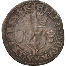 France, Douzain aux croissants, 1552, Bordeaux, VF(20-25), Billon, Sombart:4380