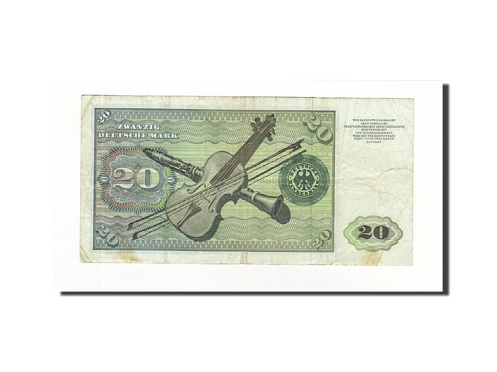 Banknote, GERMANY - FEDERAL REPUBLIC, 20 Deutsche Mark, 1970-01-02, KM:32a
